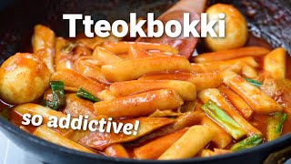 How to make tteokbokki Korean spicy rice cakes So addictive [upl. by Neelehtak]