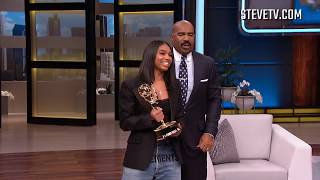 Steve Harveys Daughter Brings Him Emmy Award On National TV [upl. by Maurizia179]