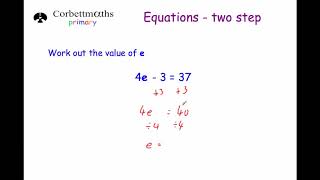 Two Step Equations  Primary [upl. by Inneg]