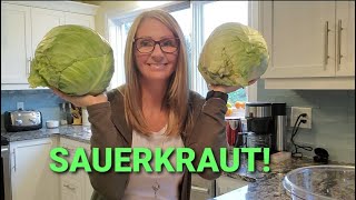 How to make homemade CANNED Sauerkraut  water bath style [upl. by Pallaten]