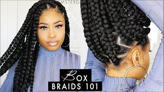 EASY amp NEAT JUMBO BOX BRAIDS elastic band method [upl. by Edorej]