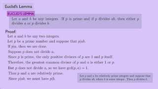 Abstract Algebra 1 Euclids Lemma [upl. by Garvy]