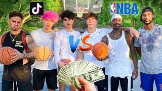 TikTokers vs Professional Basketball Players 10000 Challenge [upl. by Adikam]