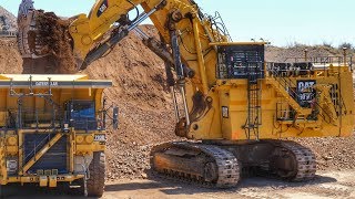 Caterpillar 6060 Face Shovel loading Autonomous Trucks [upl. by Aneeh]