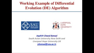 Working Example of Differential Evolution DE Algorithm [upl. by Emyle218]