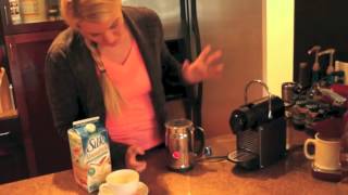 Nespresso Aeroccino Plus Frother Review Frothing Almond Milk [upl. by Zoe21]