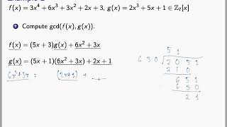 GCD of Two Polynomials over a Finite Field [upl. by Burnside]